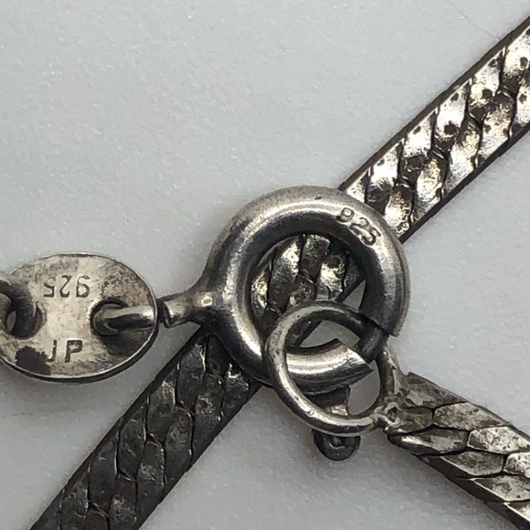 Vtg Sterling Amber Stone Ornate Pendant w Long Chain 23” & 1.5” Pendant - Picture 8 of 10